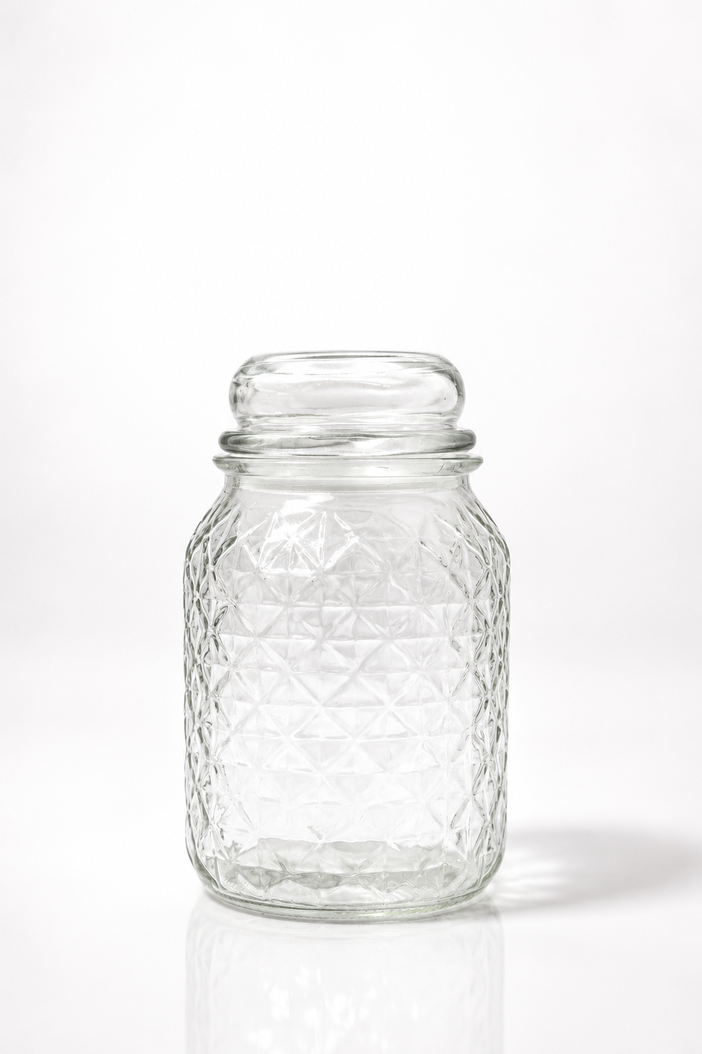Diamond-Cut Canister Jar with Dome Lid